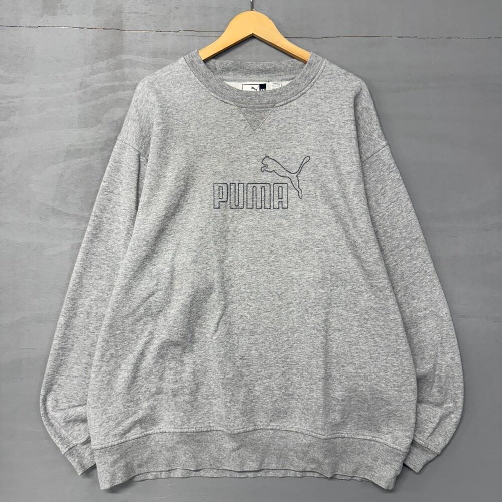 Y2K Puma‎ Boxy Grey Crewneck Sweatshirt XXL